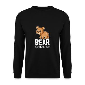Funny Bear Lover Bear Whisperer - Unisex Sweatshirt - black - Front - Alina (178cm) & Michal (187cm)
