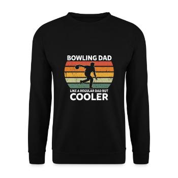 Bowling Papa Lustige Vater Sprüche Vatertag - Unisex Pullover - Schwarz - Vorne - Alina (178cm) & Michal (187cm)