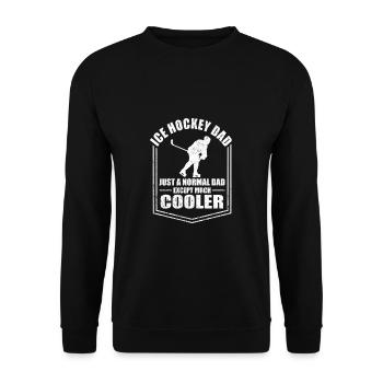 Hockey sur glace Papa Drôle Père Dictons Fête des Pères - Sweat-shirt Unisexe - noir - Devant - Alina (178cm) & Michal (187cm)