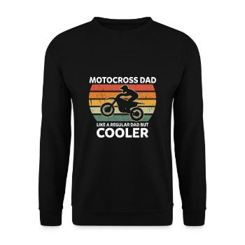 Motocross Papa Drôle Père Dictons Fête des Pères - Sweat-shirt Unisexe - noir - Devant - Alina (178cm) & Michal (187cm)