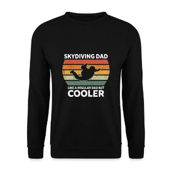 Skydiving Papa Lustige Vater Sprüche Vatertag - Unisex Pullover - Schwarz - Vorne - Alina (178cm) & Michal (187cm)
