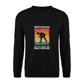 Wrestling Papa Lustige Vater Sprüche Vatertag - Unisex Pullover - Schwarz - Vorne - Alina (178cm) & Michal (187cm)