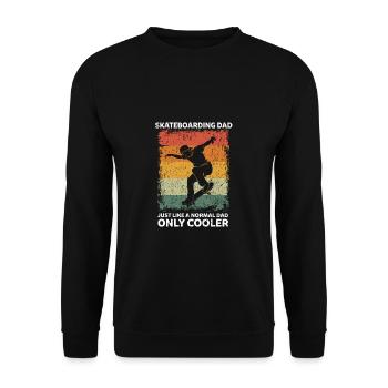 Skateboard Papa Drôle Père Dictons Fête des Pères - Sweat-shirt Unisexe - noir - Devant - Alina (178cm) & Michal (187cm)
