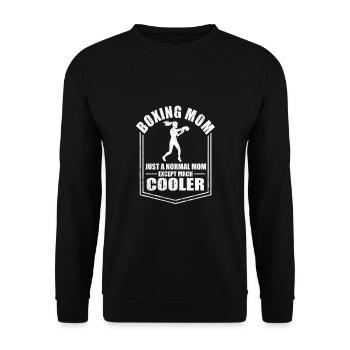 Boxsport Mama Lustige Mutter Sprüche Muttertag - Unisex Pullover - Schwarz - Vorne - Alina (178cm) & Michal (187cm)