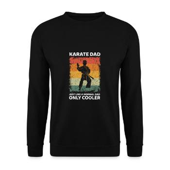 Karate Papa Lustige Vater Sprüche Vatertag - Unisex Pullover - Schwarz - Vorne - Alina (178cm) & Michal (187cm)