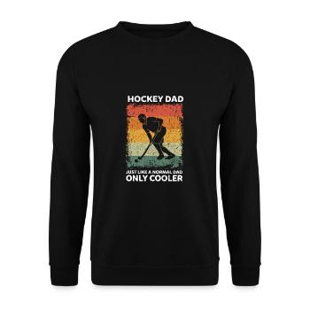 Hockey Papa Drôle Père Dictons Fête des Pères - Sweat-shirt Unisexe - noir - Devant - Alina (178cm) & Michal (187cm)