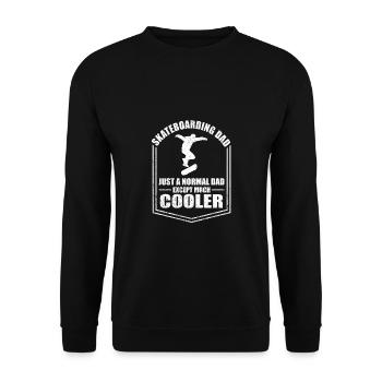 Skateboard Papa Drôle Père Dictons Fête des Pères - Sweat-shirt Unisexe - noir - Devant - Alina (178cm) & Michal (187cm)