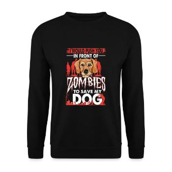 Zombie Fan Dog Lover Blague d’horreur à quatre pattes - Sweat-shirt Unisexe - noir - Devant - Alina (178cm) & Michal (187cm)