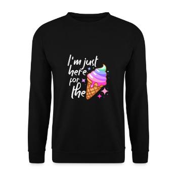 Je suis juste là pour le fan de crème glacée Eiscreme - Sweat-shirt Unisexe - noir - Devant - Alina (178cm) & Michal (187cm)