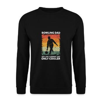 Bowling Papa Lustige Vater Sprüche Vatertag - Unisex Pullover - Schwarz - Vorne - Alina (178cm) & Michal (187cm)
