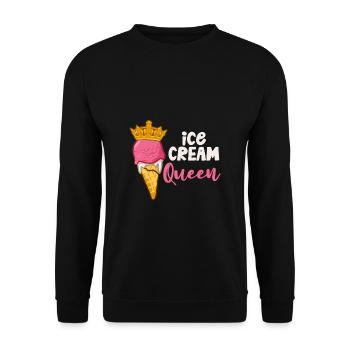 Crème glacée Crème glacée Reine Crème glacée Cornet De crème glacée Amateurs de crème glacée - Sweat-shirt Unisexe - noir - Devant - Alina (178cm) & Michal (187cm)