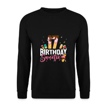 17. Geburtstag Happy Birthday Eiscrem Liebhaber - Unisex Pullover - Schwarz - Vorne - Alina (178cm) & Michal (187cm)