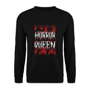 Horror Queen Halloween Scary Bloody Hand - Unisex Sweatshirt - black - Front - Alina (178cm) & Michal (187cm)