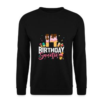 14e anniversaire Crème glacée Quatorze ans de B-Day - Sweat-shirt Unisexe - noir - Devant - Alina (178cm) & Michal (187cm)