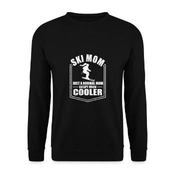 Skifahren Mama Lustige Mutter Sprüche Muttertag - Unisex Pullover - Schwarz - Vorne - Alina (178cm) & Michal (187cm)