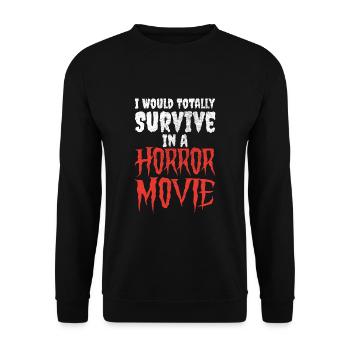 Les amateurs de films d’horreur Halloween Creepy - Sweat-shirt Unisexe - noir - Devant - Alina (178cm) & Michal (187cm)