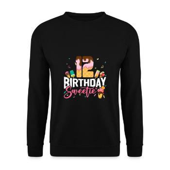 12 ans Joyeux anniversaire Amateurs de crème glacée - Sweat-shirt Unisexe - noir - Devant - Alina (178cm) & Michal (187cm)