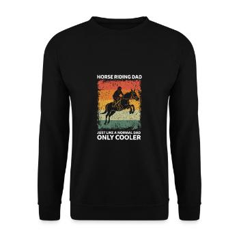 Sports équestres Papa Drôle Père Dictons Fête des Pères - Sweat-shirt Unisexe - noir - Devant - Alina (178cm) & Michal (187cm)