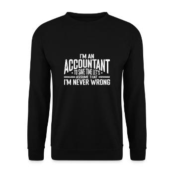 Drôles de comptables Dictons Impôts - Sweat-shirt Unisexe - noir - Devant - Alina (178cm) & Michal (187cm)