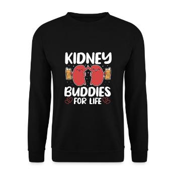 Kidney Buddies For Life Organ Donation Awareness - Unisex Sweatshirt - black - Front - Alina (178cm) & Michal (187cm)