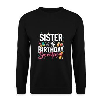Eiscreme Party Schwester Geburtstag B-Day Eis - Unisex Pullover - Schwarz - Vorne - Alina (178cm) & Michal (187cm)