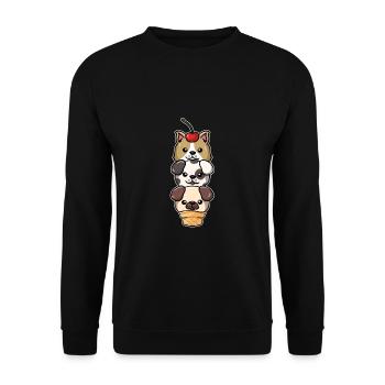 Scoop Ice Cream Chien Propriétaire de chien Amoureux des chiens - Sweat-shirt Unisexe - noir - Devant - Alina (178cm) & Michal (187cm)