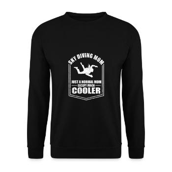 Fallschirmspringen Mama Adrenalin Mutter Muttertag - Unisex Pullover - Schwarz - Vorne - Alina (178cm) & Michal (187cm)