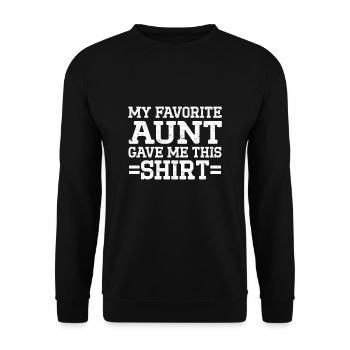 Beste Tante Neffe Nichte Sprüche Familie - Unisex Pullover - Schwarz - Vorne - Alina (178cm) & Michal (187cm)