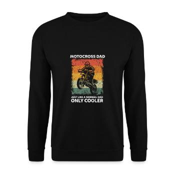 Retro Motocross Dad Like A Normal Dad Only Cooler - Unisex Sweatshirt - black - Front - Alina (178cm) & Michal (187cm)