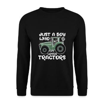 Just A Boy Who Loves Tractor Farm Tractor Lovers - Unisex Sweatshirt - black - Front - Alina (178cm) & Michal (187cm)