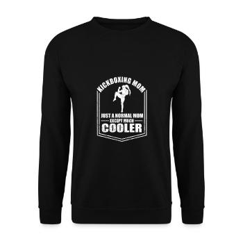 Kickboxen Mama Lustige Mutter Sprüche Muttertag - Unisex Pullover - Schwarz - Vorne - Alina (178cm) & Michal (187cm)