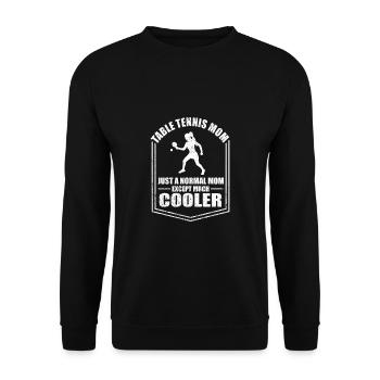 Tischtennis Mama Lustige Mutter Sprüche Muttertag - Unisex Pullover - Schwarz - Vorne - Alina (178cm) & Michal (187cm)