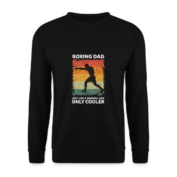 Boxsport Papa Lustige Vater Sprüche Vatertag - Unisex Pullover - Schwarz - Vorne - Alina (178cm) & Michal (187cm)