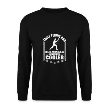 Tischtennis Papa Lustige Vater Sprüche Vatertag - Unisex Pullover - Schwarz - Vorne - Alina (178cm) & Michal (187cm)