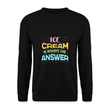 Crème glacée Dictons drôles Gaufre Crème glacée Nourriture - Sweat-shirt Unisexe - noir - Devant - Alina (178cm) & Michal (187cm)