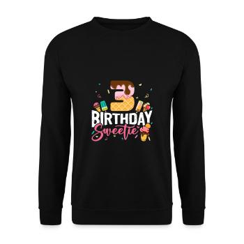 3 ans crème glacée 3ème anniversaire Joyeux anniversaire - Sweat-shirt Unisexe - noir - Devant - Alina (178cm) & Michal (187cm)
