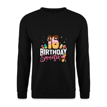 16. Geburtstag Happy Birthday Eiscreme Liebhaber - Unisex Pullover - Schwarz - Vorne - Alina (178cm) & Michal (187cm)
