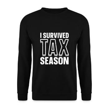 Drôles de comptables Dictons Impôts - Sweat-shirt Unisexe - noir - Devant - Alina (178cm) & Michal (187cm)