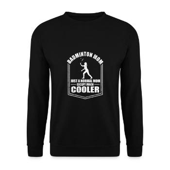 Federball Mama Lustige Mutter Sprüche Muttertag - Unisex Pullover - Schwarz - Vorne - Alina (178cm) & Michal (187cm)