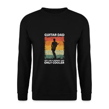 Gitarrist Papa Gitarre Vater Sprüche Vatertag - Unisex Pullover - Schwarz - Vorne - Alina (178cm) & Michal (187cm)