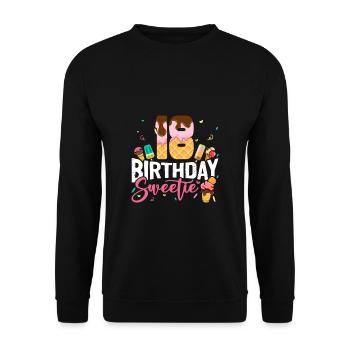 18 Jahre Alt 18. Geburtstag Eiscreme Eis Essen - Unisex Pullover - Schwarz - Vorne - Alina (178cm) & Michal (187cm)