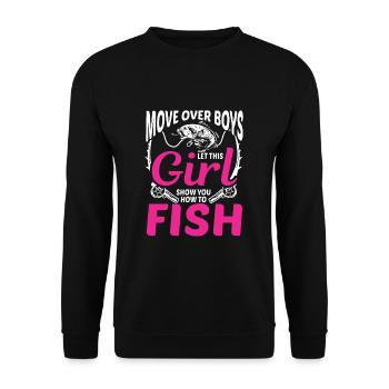 Pêcheur Pêcheur Poisson Canne à pêche Sarcasme Dictons - Sweat-shirt Unisexe - noir - Devant - Alina (178cm) & Michal (187cm)
