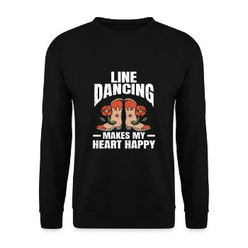 Line Dance Wester Tanzen Country Musik - Unisex Pullover - Schwarz - Vorne - Alina (178cm) & Michal (187cm)