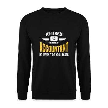 Comptable à la retraite Conseiller fiscal Retraité - Sweat-shirt Unisexe - noir - Devant - Alina (178cm) & Michal (187cm)