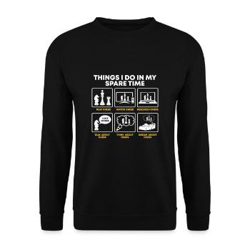 Funny Things I Do In My Spare Time Chess Player - Unisex Sweatshirt - black - Front - Alina (178cm) & Michal (187cm)