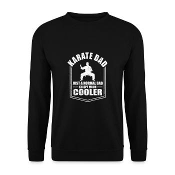 Karate Papa Lustige Vater Sprüche Vatertag - Unisex Pullover - Schwarz - Vorne - Alina (178cm) & Michal (187cm)
