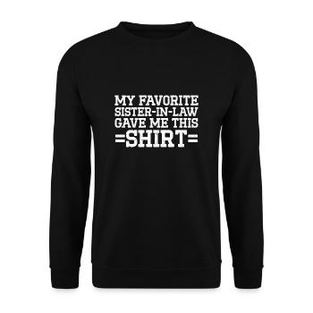 Bruder Schwester Geschwister Humor Sprüche - Unisex Pullover - Schwarz - Vorne - Alina (178cm) & Michal (187cm)