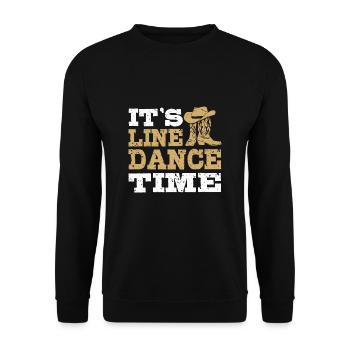 It's Line Dance Time Western Line Dancing Lover - Unisex Sweatshirt - black - Front - Alina (178cm) & Michal (187cm)