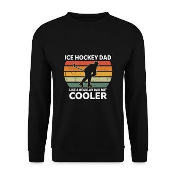 Eishockey Dad Normaler Vater Nur Cooler Papa - Unisex Pullover - Schwarz - Vorne - Alina (178cm) & Michal (187cm)