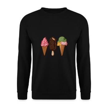 Crème glacée Eau Gaufre glacée Gelato Ice Cream Lovers - Sweat-shirt Unisexe - noir - Devant - Alina (178cm) & Michal (187cm)